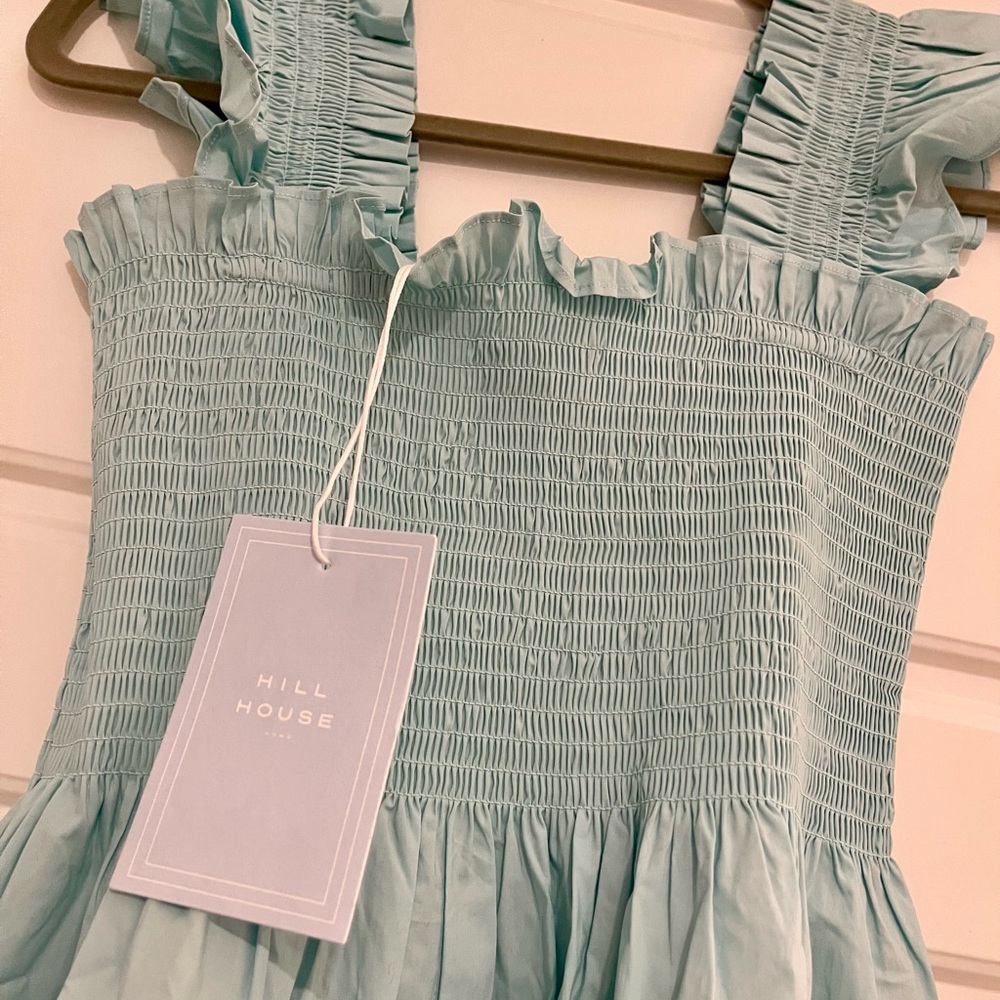 NWT Hill House Home Ellie nap dress in Bay Blue, smocked dress; size XS - Picture 4 of 13